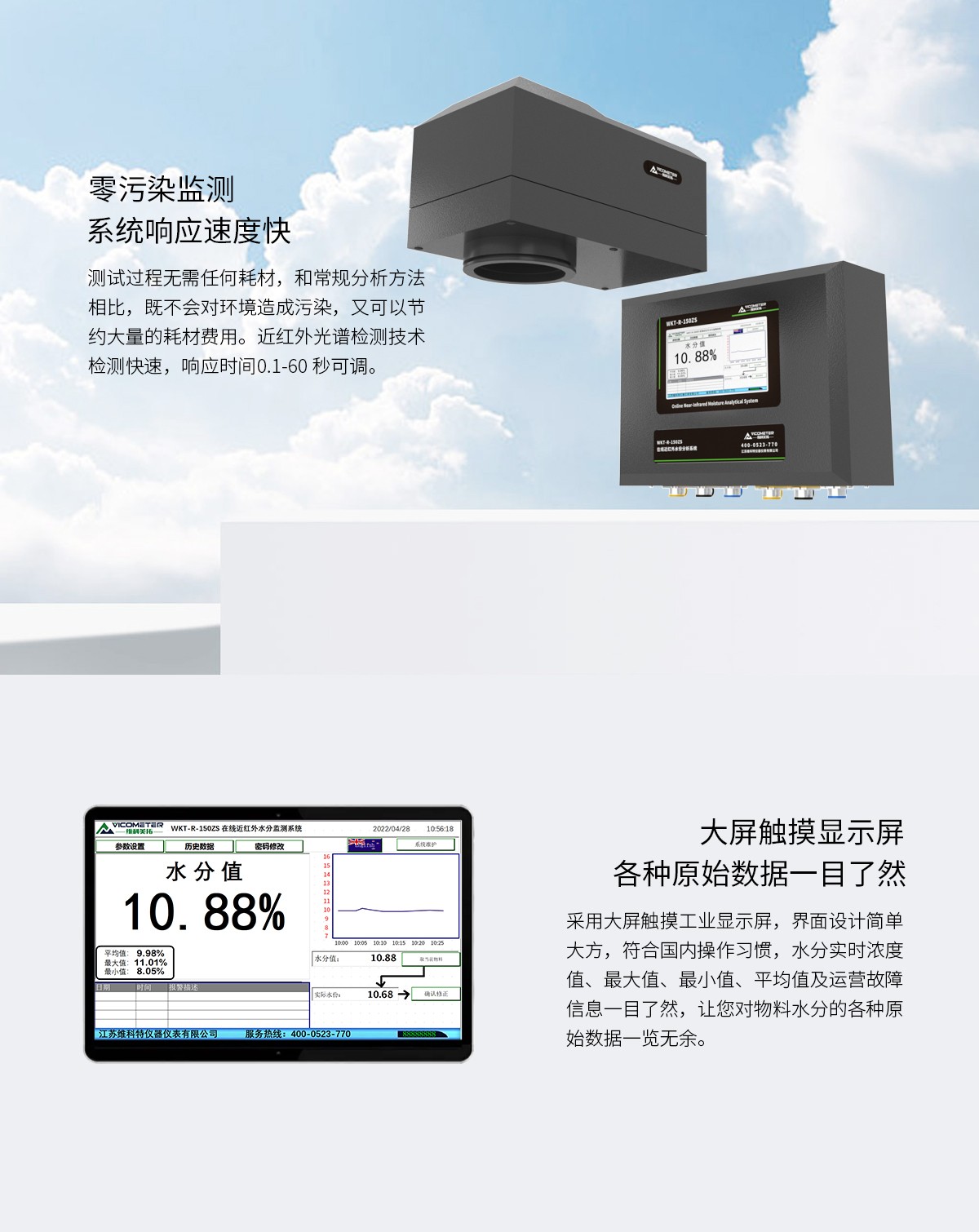 WKT-R-150ZS型近红外在线水分测试仪